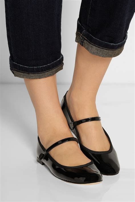 Black Patent Leather Mary Jane Shoes 